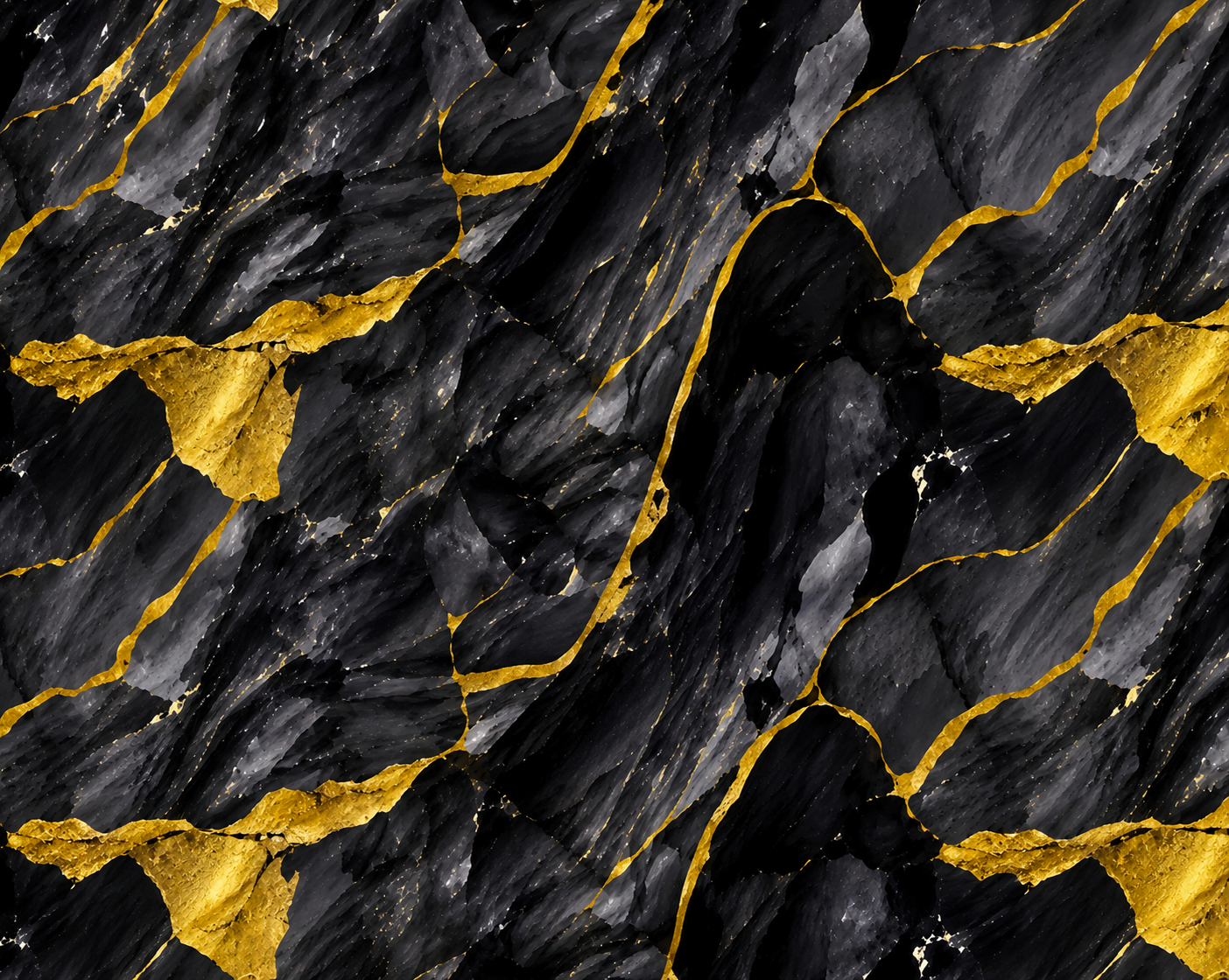 Close-up black marble wall sticker texture with dramatic gold veining and layered dark stone detailing, designed for luxury modern interiors and premium decorative wall spaces.