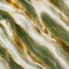 Close-up of premium green and white UV marble sheet design with rich gold veins, glossy finish, and flowing natural stone texture for luxury wall interiors.