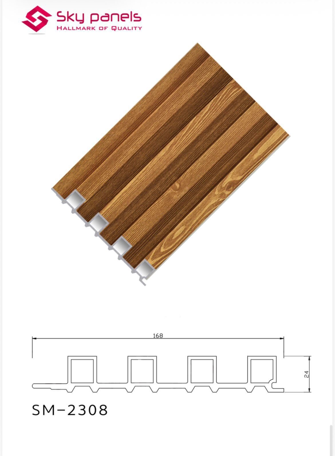 Honey Cedar WPC Wall Panel product gallery image 2