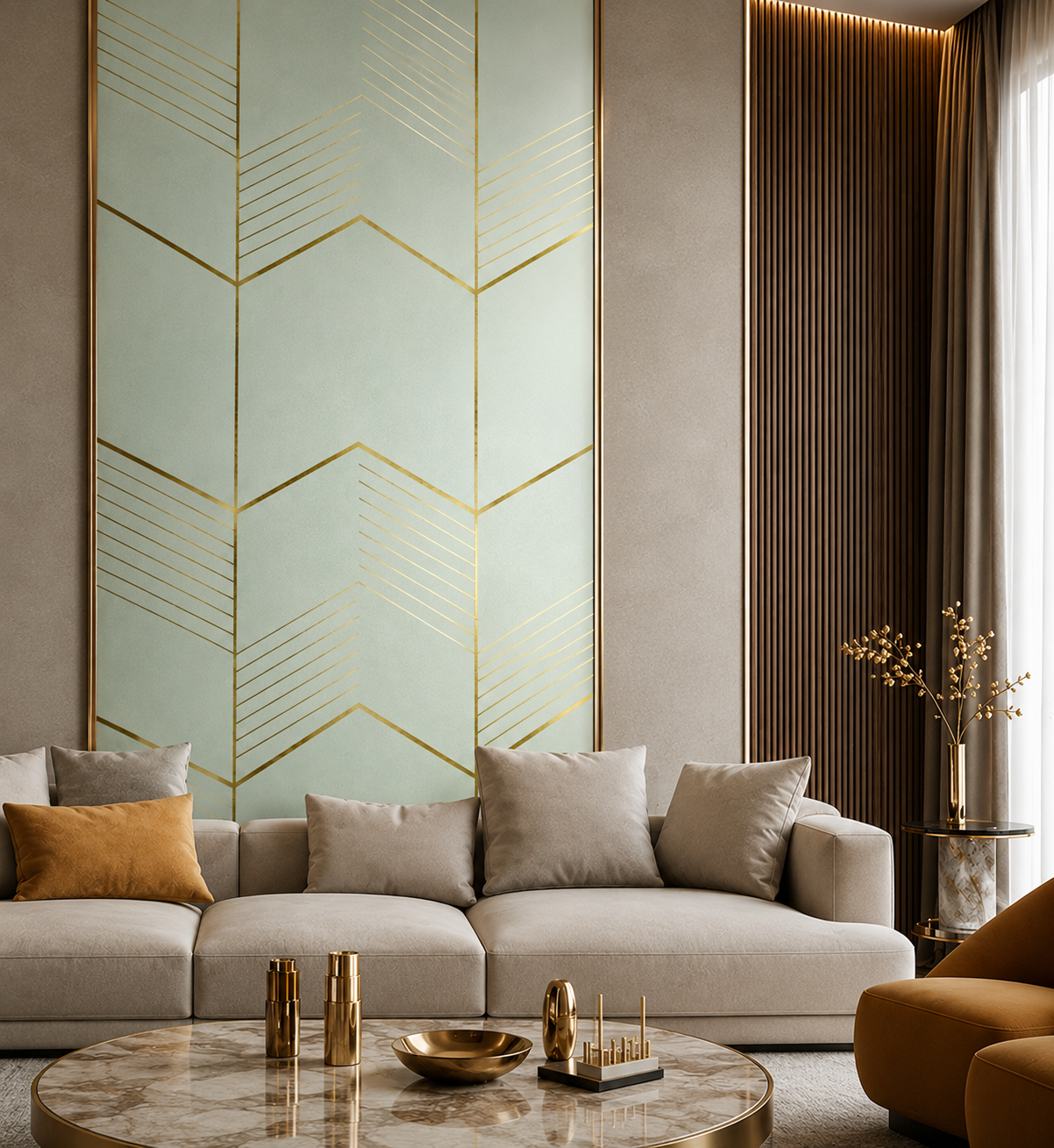 ivory-chevron-luxe-foil-wall-sticker Ivory Chevron Luxe Foil Wall Sticker
