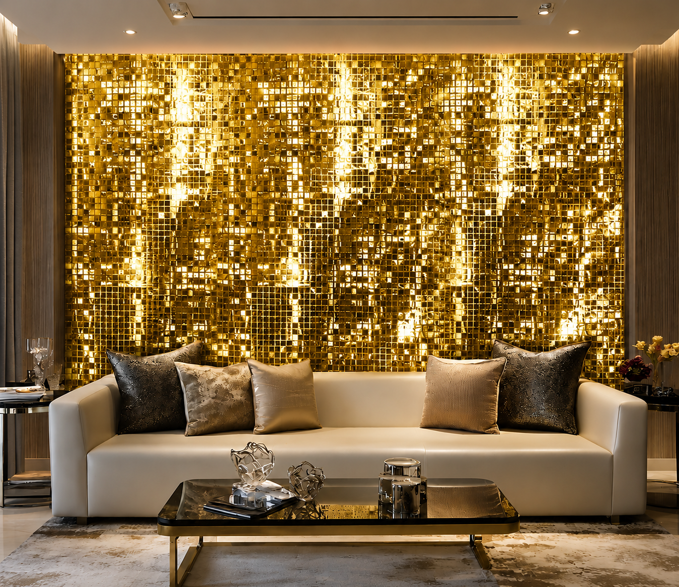 gold-glitter-mosaic-metal-wall-sticker Mosaic Series Golden