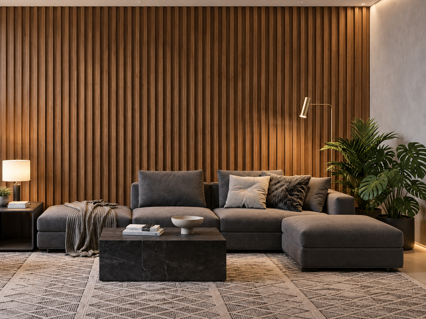 Amber Teak Fluted WPC Wall Panel product gallery image 1