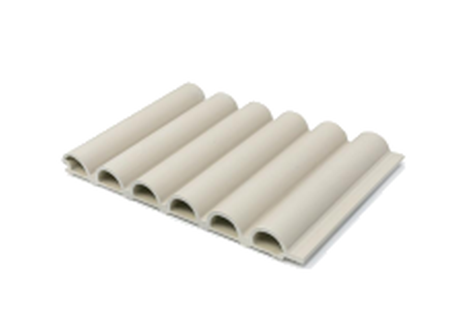 Beige Round Slat WPC Wall Panel product gallery image 1
