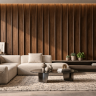 Coffee Brown Slat WPC Wall Panel product gallery image 1