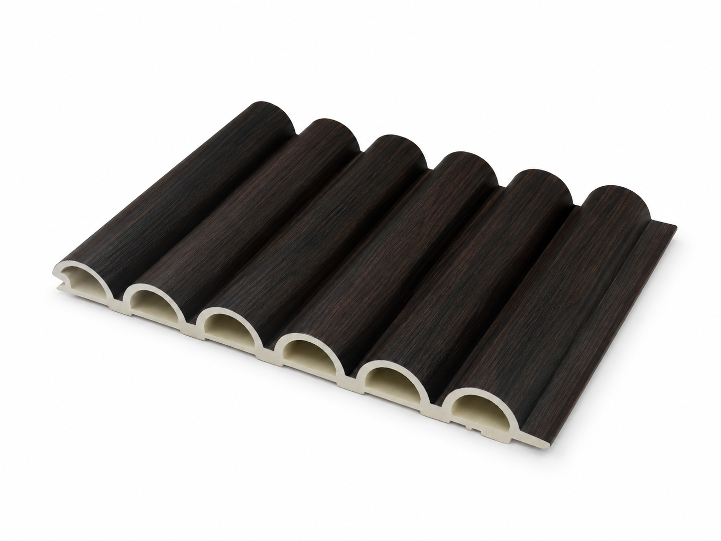 Espresso Black Round Slat WPC Wall Panel product gallery image 1