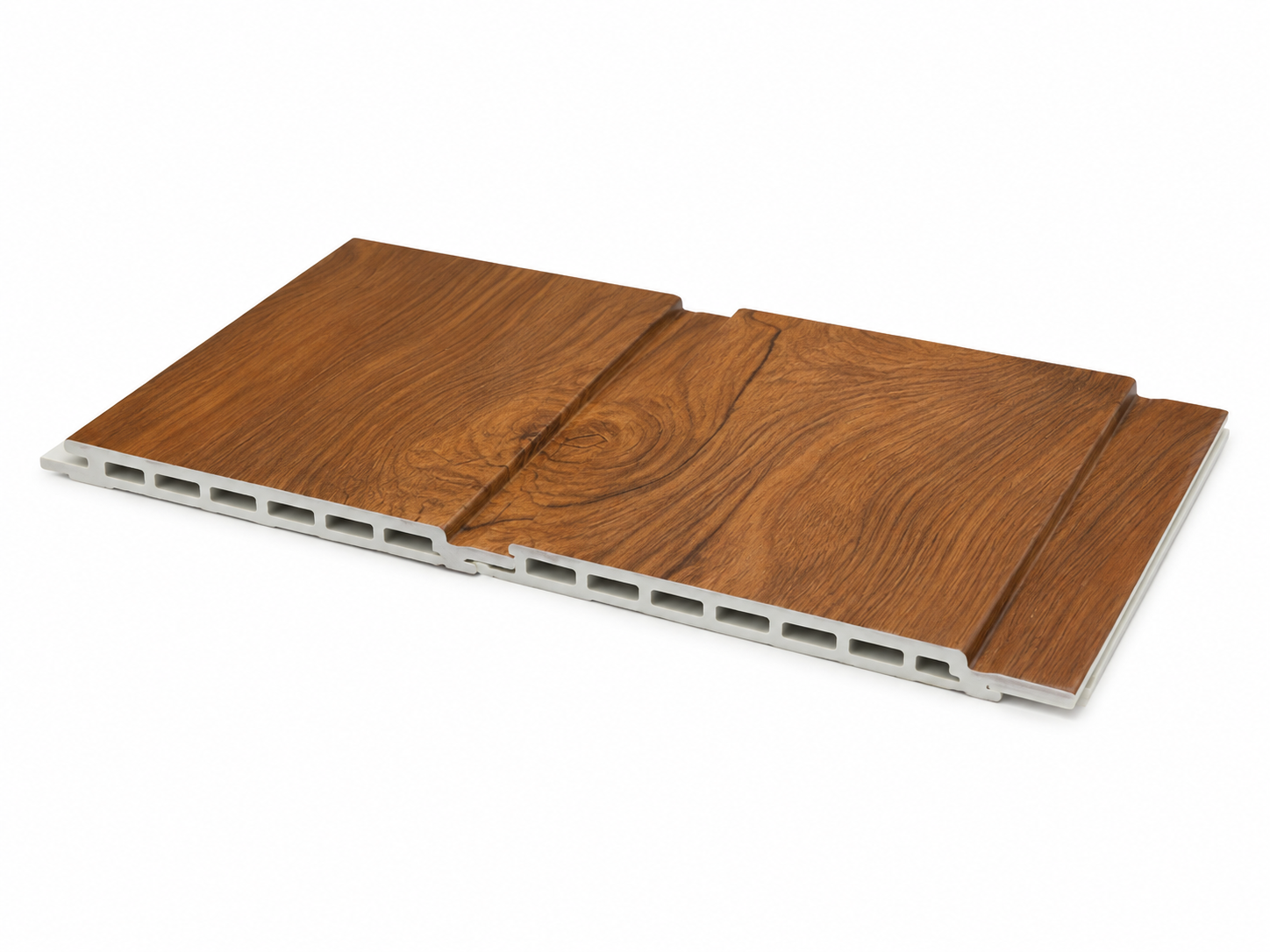 Golden Teak Flat Wood-Grain WPC Wall Panel product gallery image 1