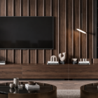 Graphite Brown Slat WPC Wall Panel product gallery image 1