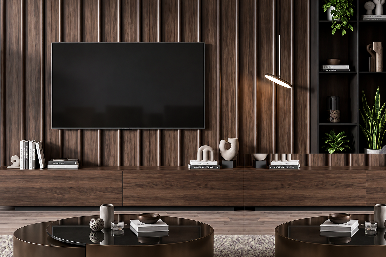 Graphite Brown Slat WPC Wall Panel product gallery image 1