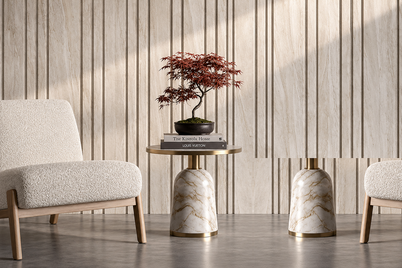 Ivory Stone Textured WPC Wall Panel product gallery image 1