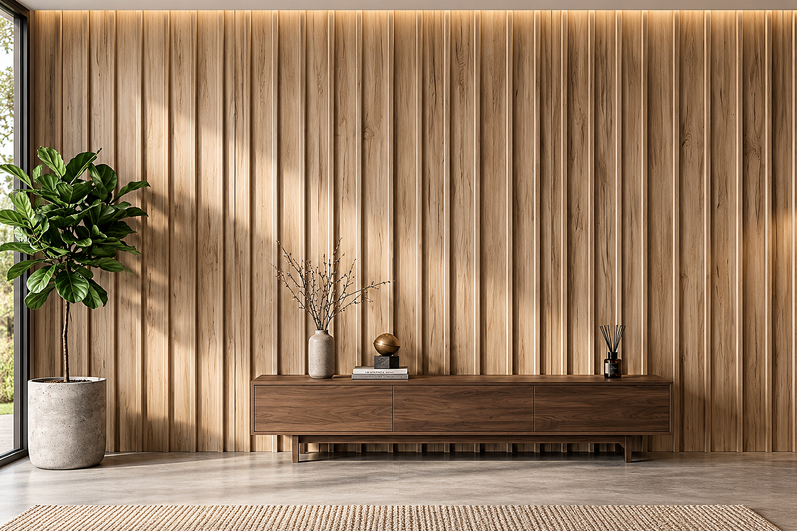 Natural Oak Slat WPC Wall Panel product gallery image 1