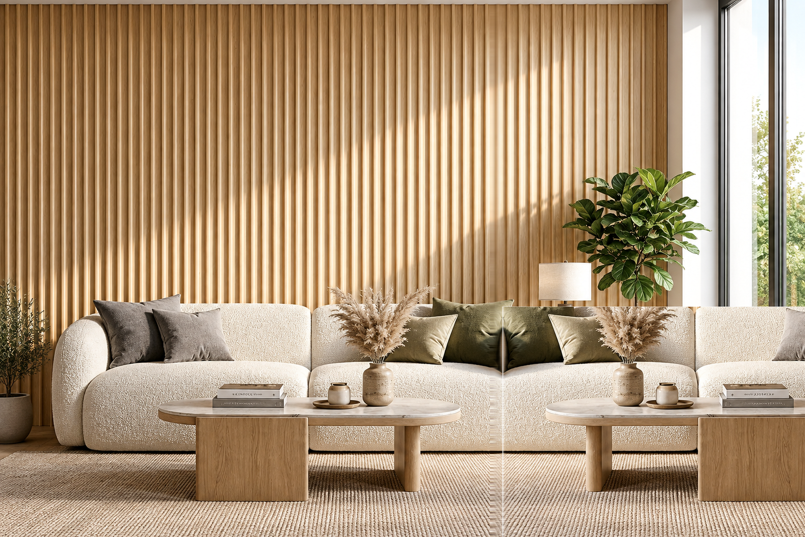 Natural Oak Wave WPC Wall Panel product gallery image 1