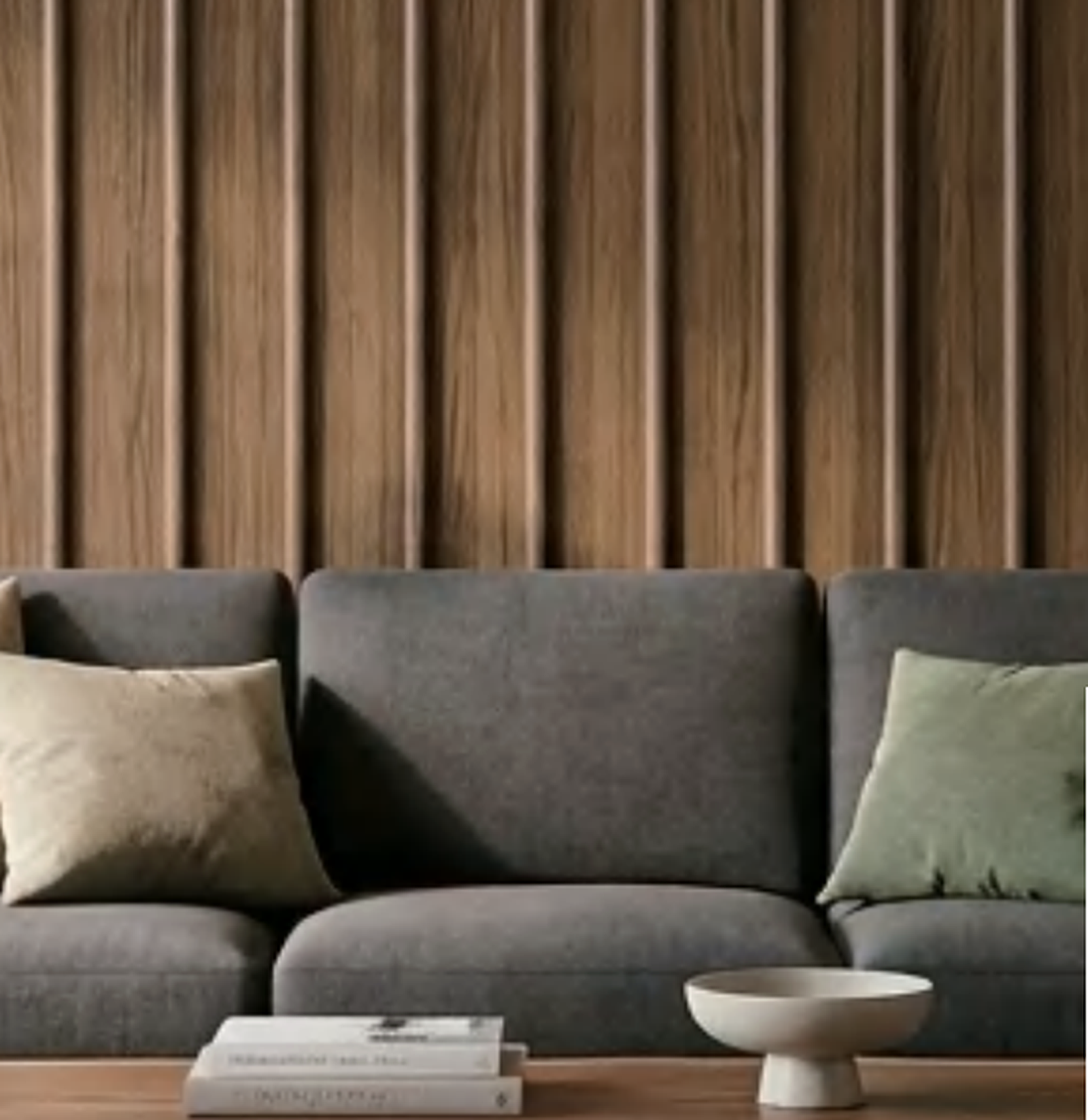 Walnut with Oak Inlay Slat WPC Wall Panel product gallery image 1